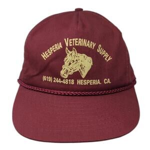 Nissin 5 Panel Red Hat One Size Hesperia Veterinary Supply Horse Rope Snapback